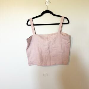 Honest cotton solana stonewashed linen tank pink blush women’s Large/XL
